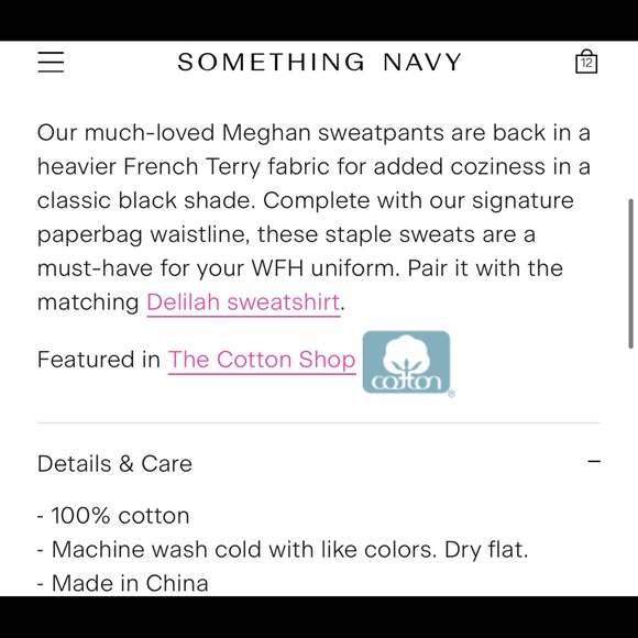 NWT Something Navy Meghan Paperbag Sweatpants XS - Picture 6 of 9